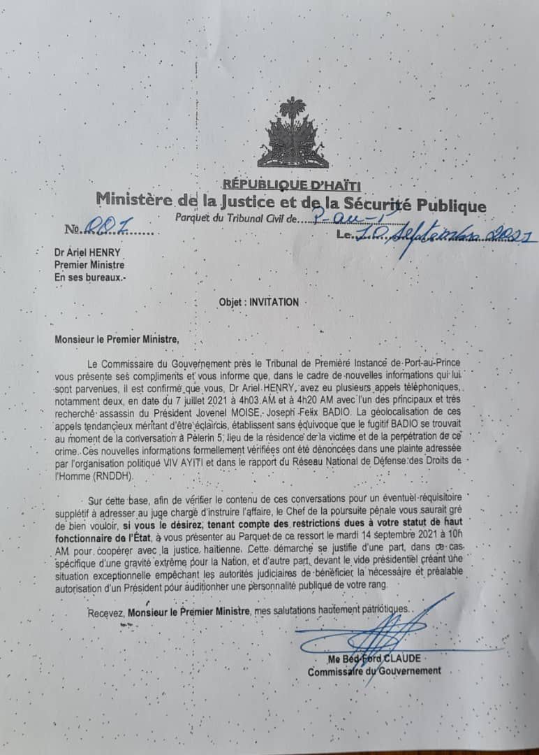 Le mandat d'invitation 