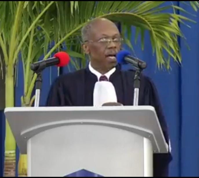 Dr Jean-Bertrand Aristide, lors de son discours.