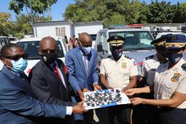 President Jovenel Moise, PM Joseph  Jouthe, DG Leon Charles 