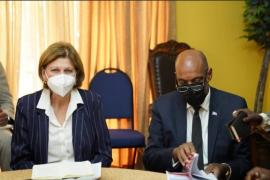 Helen B. La Lime et Ariel Henry en réunion hier